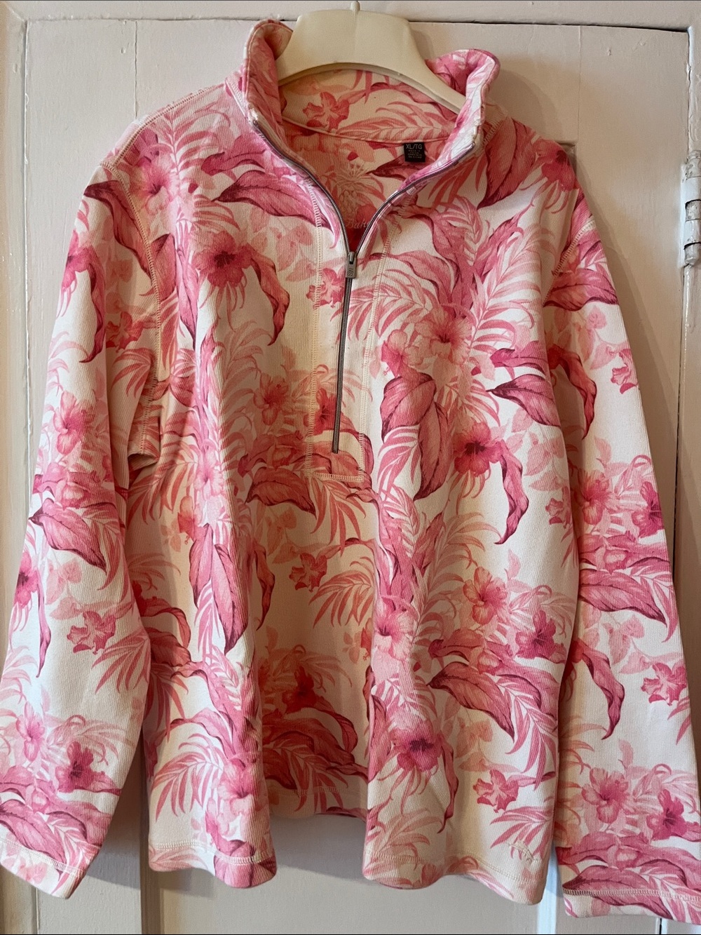 Tommy Bahama XL Pink Floral Cozy Pullover